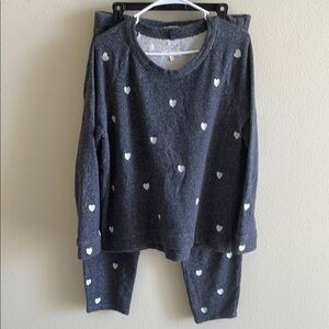 LOFT Gray Knit Sweat Shirt and Sweat Pants Set